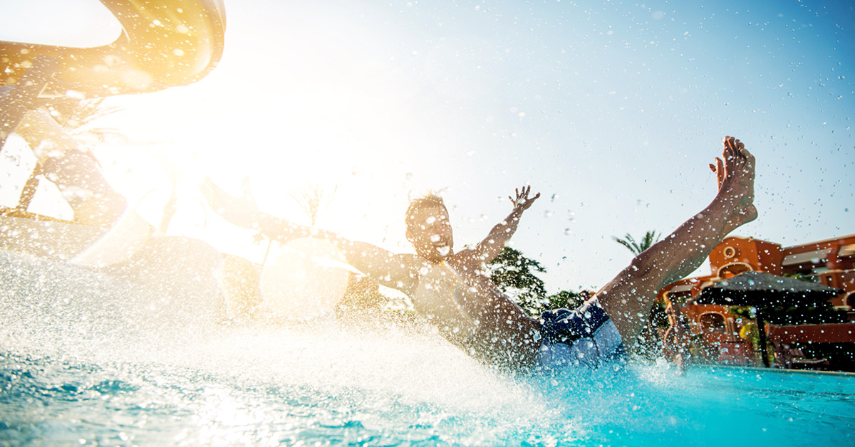 A Man Jumping into a Pool - Water Park Accidents, California - Johnson Attorneys Group