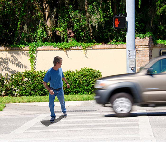 Crosswalk Accident about to unfold - Pedestrian Accident Attorney in California JAG